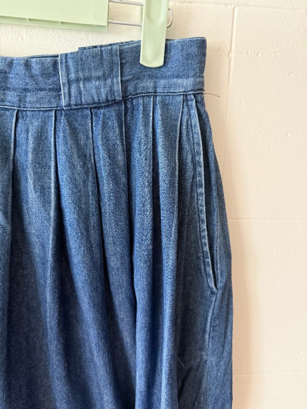 Polo Ralph Lauren | Vintage 90s Pleated Denim Maxi Skirt | Size 12 - Picture 2 of 9